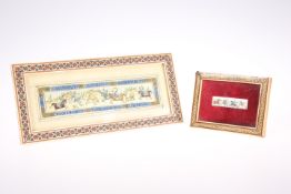 TWO MUGHAL STYLE PAINTED IVORY PLAQUES