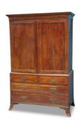 A GEORGE III MAHOGANY LINEN PRESS