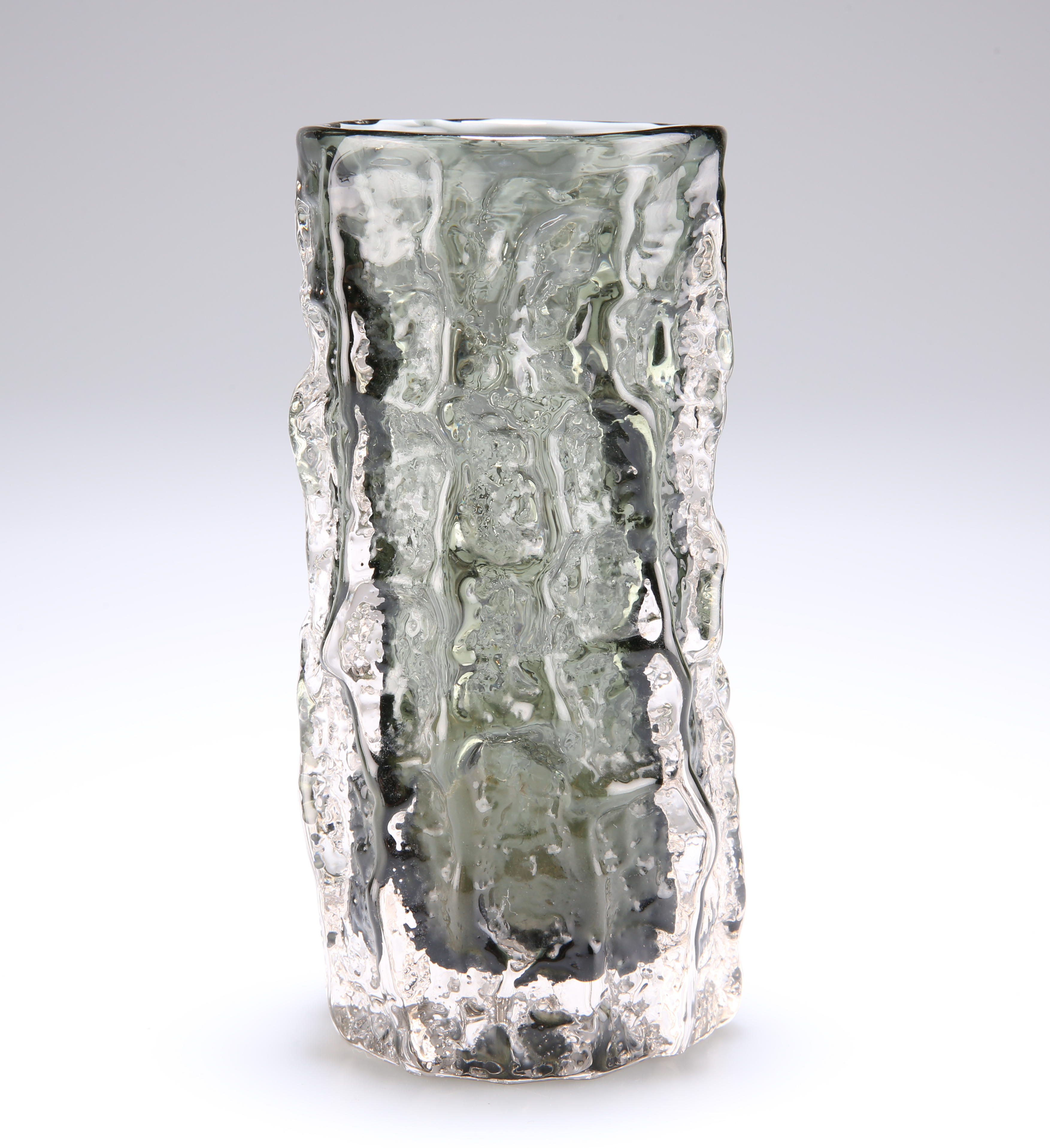 A WHITEFRIARS GLASS BARK VASE