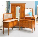 AN EDWARDIAN INLAID MAHOGANY FOUR-PIECE BEDROOM SUITE