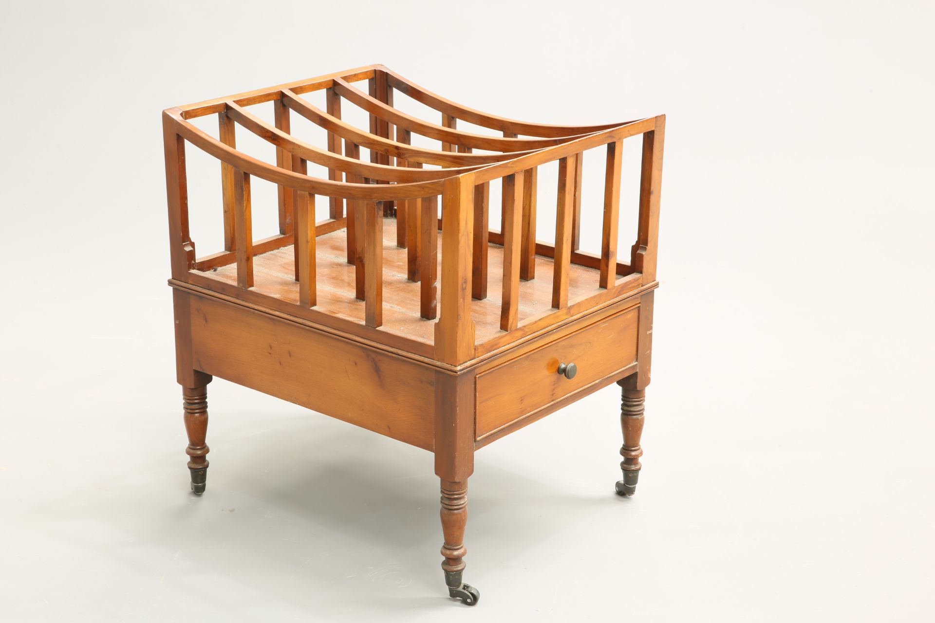 A REGENCY STYLE YEW WOOD CANTERBURY