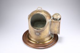 A BRASS BINNACLE SHIP'S COMPASS