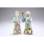 A PAIR OF CHINESE FAMILLE ROSE FIGURES OF IMMORTALS