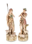 A PAIR OF ROYAL DUX FIGURES