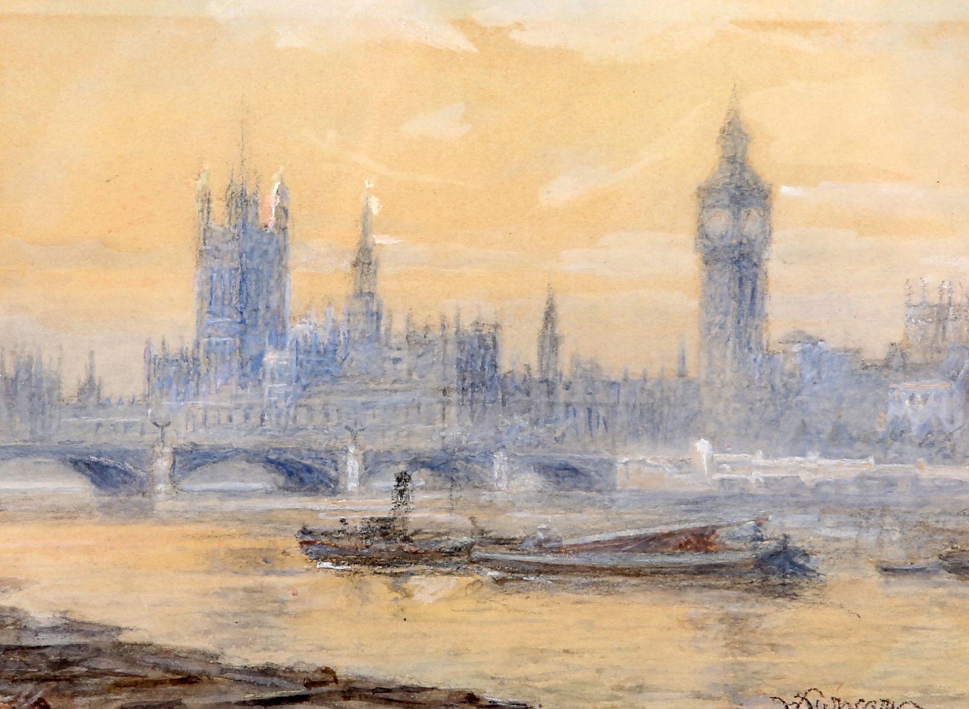 WALTER DUNCAN (1848-1932), BARGES ON THE RIVER THAMES - Bild 2 aus 4