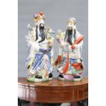 A LARGE PAIR OF CHINESE PORCELAIN FIGURES