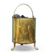 A POLISHED BRASS COAL BUCKET