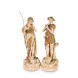 A PAIR OF ROYAL DUX FIGURES