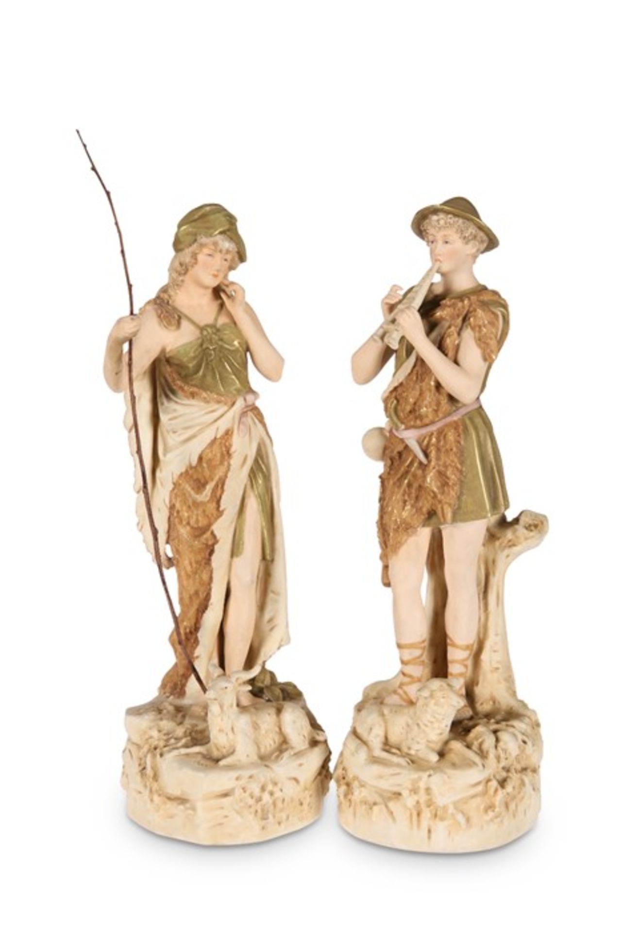 A PAIR OF ROYAL DUX FIGURES