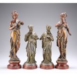 TWO PAIRS OF SPELTER FIGURES