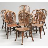 TEN OAK AND ELM WHEEL-BACK WINDSOR CHAIRS