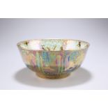 DAISY MAKEIG-JONES A WEDGWOOD FAIRYLAND LUSTRE BOWL, CIRCA 1925, the exterior "Poplar Trees" showing