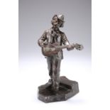 AFTER D. ALONZO, A PATINATED BRONZE FIGURE OF A STREET PERFORMER