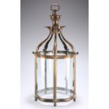 A BRASS HALL LANTERN, CIRCA 1900