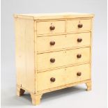 A 19TH CENTURY PAINTED PINE CHEST OF DRAWERS