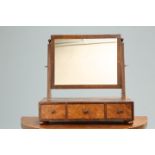 A GEORGE III MAHOGANY DRESSING TABLE MIRROR