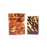 TWO VICTORIAN TORTOISESHELL CARD CASES