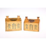 TWO MAUCHLINE WARE MONEY BOXES