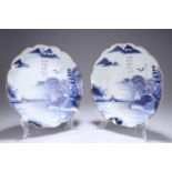 A PAIR OF ARITA BLUE AND WHITE DISHES