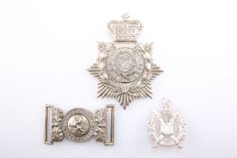 A SILVER-PLATED WAIST BELT CLASP OF THE LONDON SCOTTISH VOLUNTEERS