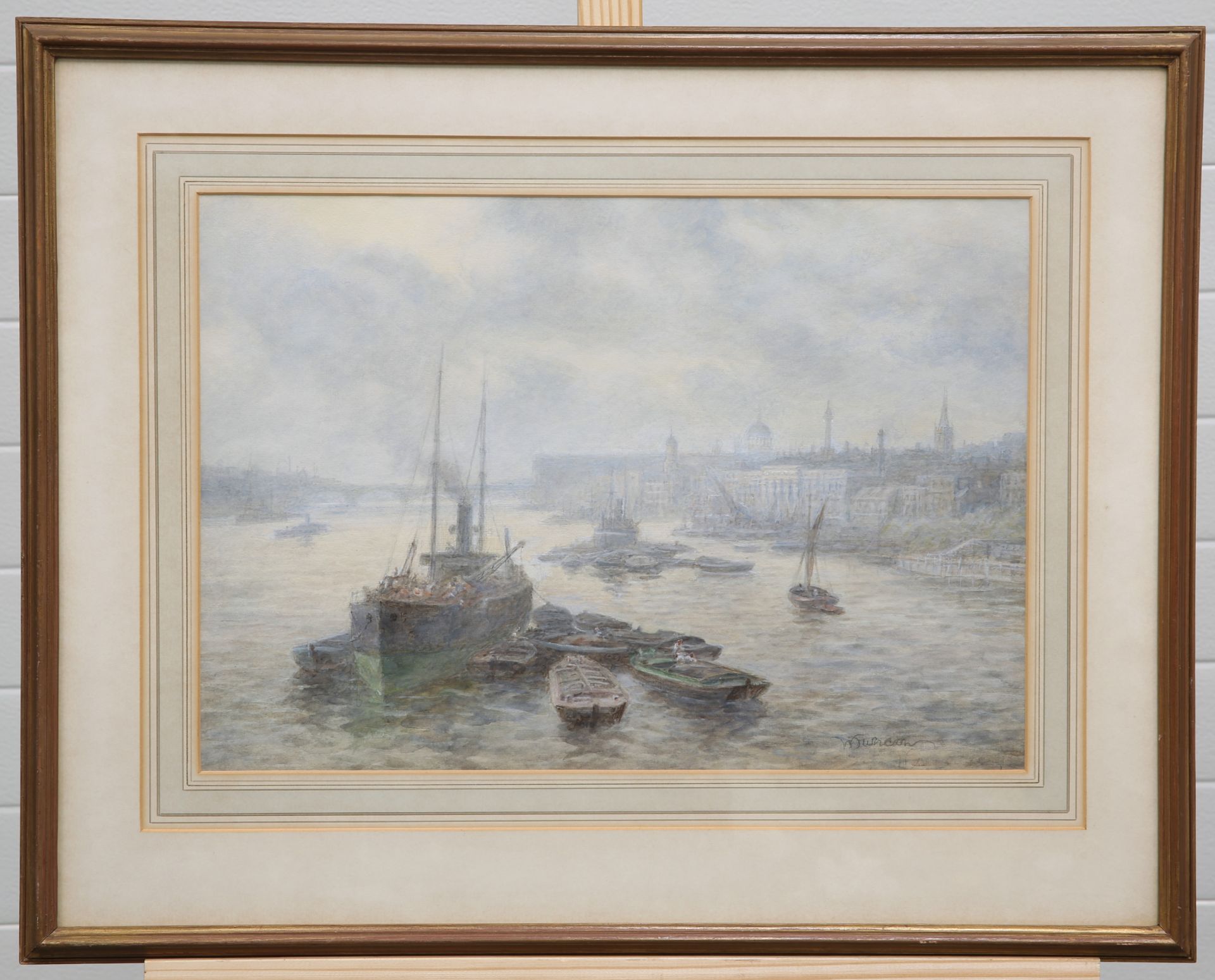 WALTER DUNCAN (EXH. 1880-1906), A VIEW ON THE RIVER THAMES - Image 2 of 2