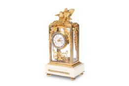 A FRENCH GILT-BRONZE FOUR-GLASS MANTEL CLOCK