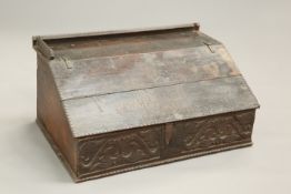 A 17TH CENTURY OAK BIBLE BOX