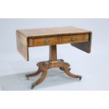 A MAHOGANY AND SATINWOOD BANDED SOFA TABLE, IN REGENCY STYLE