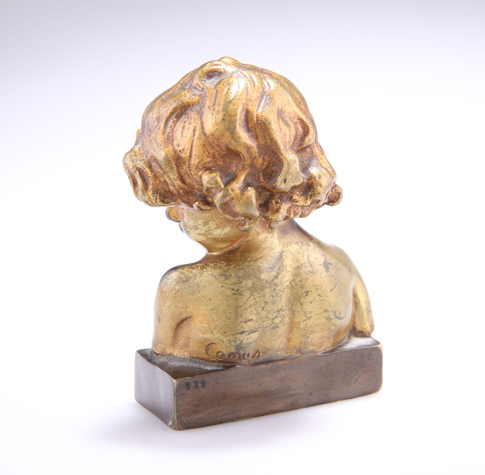 AFTER JEAN-MARIE CAMUS, GILT-BRONZE BUST OF A CHILD - Image 2 of 2