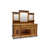 A VICTORIAN OAK MIRROR-BACK SIDEBOARD