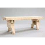 A 19TH CENTURY OAK PIG BENCH,