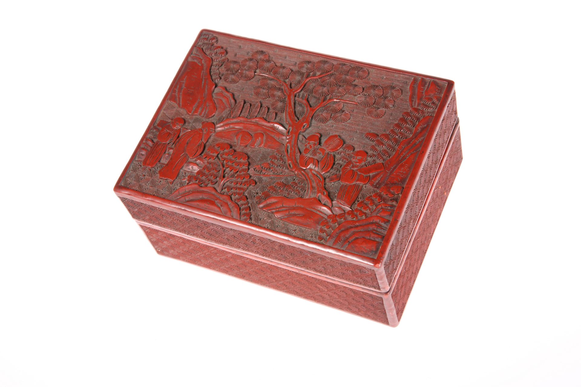 A CHINESE RED CINNABAR LACQUER BOX, 19TH CENTURY