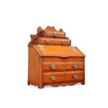 A 19TH CENTURY MAHOGANY MINIATURE BUREAU