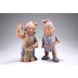 A PAIR OF CONTINENTAL TERRACOTTA GNOMES