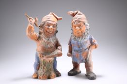 A PAIR OF CONTINENTAL TERRACOTTA GNOMES