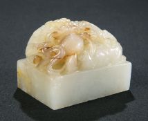 A CHINESE CELADON JADE SEAL