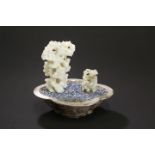 A CHINESE JADE, LAPIS AND WHITE-METAL JARDINIERE GROUP