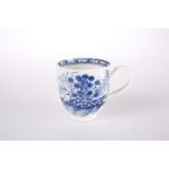 A WORCESTER BLUE AND WHITE COFFEE CUP, CIRCA 1770