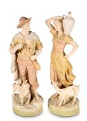 A LARGE PAIR OF ROYAL DUX FIGURES