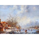 P*** HARRIS, DUTCH WINTER LANDSCAPES, A PAIR