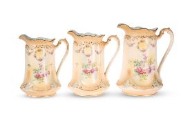 A COLLECTION OF VICTORIAN AND EDWARDIAN POTTERY JUGS