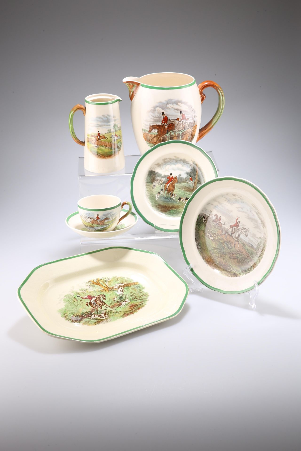 A COPELAND SPODE HUNTING TEA SERVICE