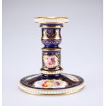 A DAVENPORT COBALT GROUND DWARF CANDLESTICK, CIRCA 1820