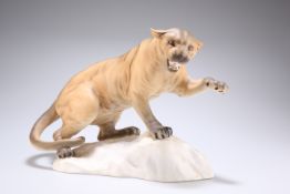 A BESWICK MODEL, "PUMA ON ROCK"