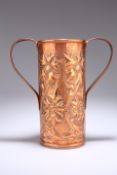 A LARGE ARTS AND CRAFTS COPPER TWO-HANDLED VASE