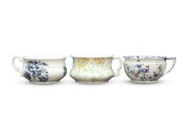 THREE LATE VICTORIAN/EDWARDIAN CHAMBER POTS,