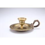 A THOMAS WEEKS BRONZE CHAMBERSTICK, EARLY 19TH CENTURY
