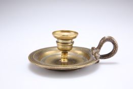 A THOMAS WEEKS BRONZE CHAMBERSTICK, EARLY 19TH CENTURY