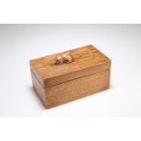 A VINTAGE MOUSEMAN OAK TRINKET BOX