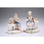 A NEAR PAIR OF DRESDEN PORCELAIN FIGURES